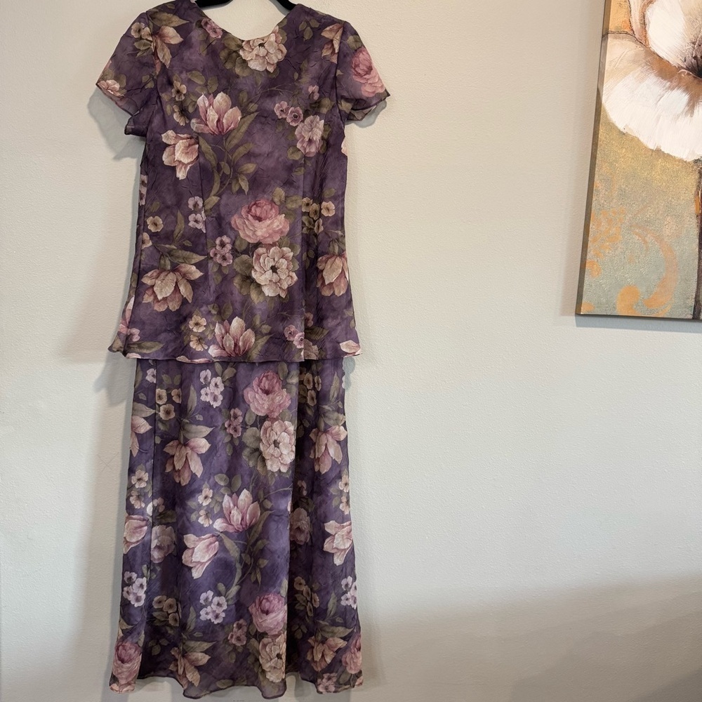 Jessica Howard Maxi Floral Sundress V-Neck Short Sleeve Cottage Garden Floral 14 - Picture 2 of 7